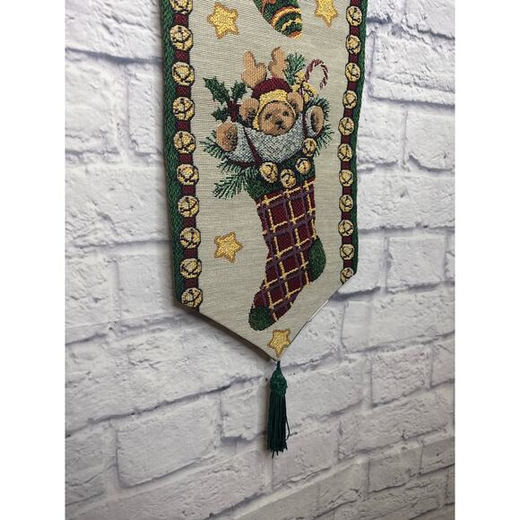 Hallmark Design Collection Embroidered Christmas Bears Stocking Wall Hanging 32" - Picture 2 of 6